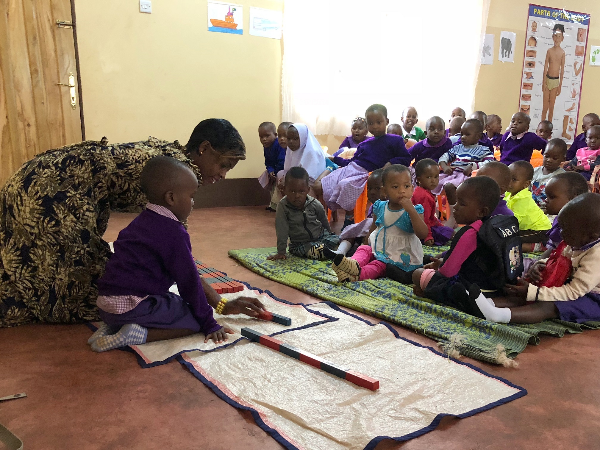 Children learning at Adito Kindergarten Montessori, Tanzania